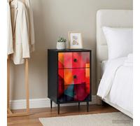 vidaXL Armadio da Notte HEESCH 2 pz Rovere Nero 36 x 33 x 61 cm