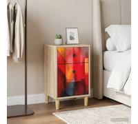 vidaXL Armadio da Notte HEESCH 2 pz Rovere Sonoma 36 x 33 x 60 cm