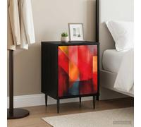 vidaXL Armadio da Notte HEESCH Rovere Nero 36 x 33 x 51 cm