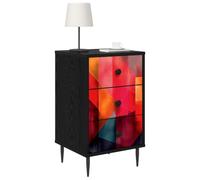 vidaXL Armadio da Notte HEESCH Rovere Nero 36 x 33 x 61 cm