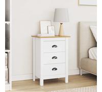 vidaXL Armadio da Notte Hill Bianco e marrone miele 46 x 35 x 65 cm