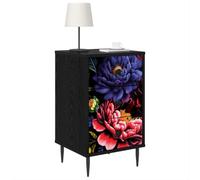 vidaXL Armadio da Notte KIEL Rovere Nero 36 x 33 x 61 cm