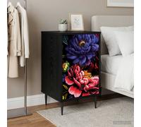 vidaXL Armadio da Notte KIEL Rovere Nero 36 x 33 x 61 cm