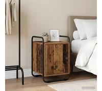 vidaXL Armadio da Notte Legno antico Legno ingegnerizzato, Comodino compatto, mobiletto moderno con ante, maniglie nere opache per tenere in ordine