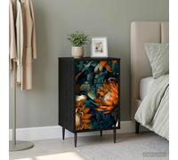 vidaXL Armadio da Notte LOCHEM Rovere Nero 36 x 33 x 61 cm