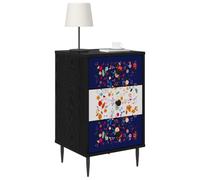 vidaXL Armadio da Notte MAINZ 2 pz Rovere Nero 36 x 33 x 61 cm