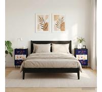vidaXL Armadio da Notte MAINZ 2 pz Rovere Nero 36 x 33 x 61 cm