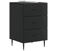 vidaXL Armadio da Notte Nero 43 x 41 x 66,5 cm Legno ingegnerizzato, Comodino Compatto, Rettangolare, Stile Vintage, Ampio Spazio, Tavolino Funzionale per Piccole Stanze