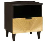 vidaXL Armadio da Notte Nero e Oro 40 x 33 x 46 cm