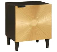 vidaXL Armadio da Notte Nero e Oro 40 x 33 x 46 cm