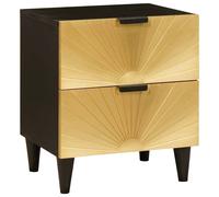vidaXL Armadio da Notte Nero e Oro 40 x 33 x 46 cm