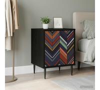 vidaXL Armadio da Notte OMMEN Rovere Nero 36 x 33 x 51 cm