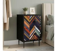 vidaXL Armadio da Notte OMMEN Rovere Nero 36 x 33 x 61 cm