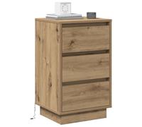 vidaXL Comodino con LED in Rovere Artisan 39x34.5x65 cm Legno ingegnerizzato
