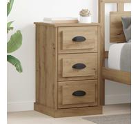 vidaXL Comodino in rovere Artisan, 39 x 39 x 67,5 cm, in legno di legno, per camera da letto, comodino rustico, in legno, salvaspazio, tavolino strutturato, organizer per ambienti