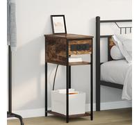 vidaXL Armadio da Notte Rovere fumo 28.1 x 40.9 x 75 cm
