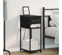 vidaXL Armadio da Notte Rovere nero 28.1 x 40.9 x 75 cm