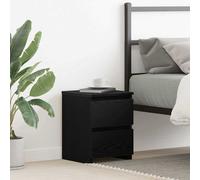 vidaXL Comodino cassetti Nero Rovere 30x30x40 cm