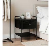 vidaXL Armadio da Notte Rovere Nero 35 x 36,5 x 47 cm, Comodino moderno, ampia capacità, tavolino rettangolare, arredo minimalista per camera da letto, design compatto