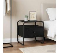 vidaXL Armadio da Notte Rovere Nero 40 x 39,5 x 40 cm