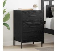 vidaXL Armadio da Notte Rovere Nero 40 x 40 x 66 cm Legno multistrato