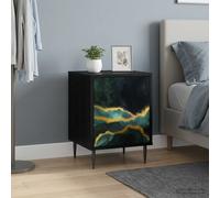 vidaXL Armadio da Notte WIJHE 2 pz Rovere Nero 36 x 33 x 51 cm
