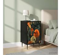 vidaXL Armadio da Notte ZAANDAM 2 pz Rovere Nero 36 x 33 x 61 cm