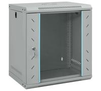 vidaXL Armadio di rete industriale con serrature, acciaio grigio, 530 x 450 x 600 mm, montato a parete, per uso interno, superficie opaca, porta in vetro sospeso, 40 kg.