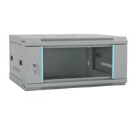 vidaXL Armadio di rete industriale con serrature grigie 600 x 450 x 280 mm, in acciaio con superficie opaca, porta in vetro temprato, maniglie a chiavistello.
