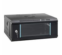 vidaXL Armadio di rete industriale, nero, 530 x 350 x 210 mm, in acciaio e vetro di sicurezza, montato a parete, con porta bloccabile, superficie opaca, portata fino a 40 kg.