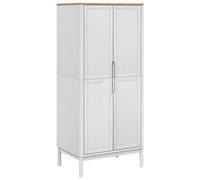 vidaXL Armadio Floro Bianco 77x53x171 cm in Legno Massello di Pino