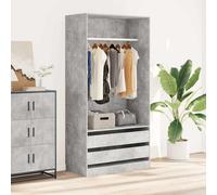 vidaXL Armadio Grigio Cemento 100x50x200 cm in Legno Multistrato