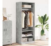 vidaXL Armadio Grigio Cemento 80x50x200 cm in Legno Multistrato, mobile portaoggetti, guardaroba, mobile per camera da letto, armadietto portaoggetti