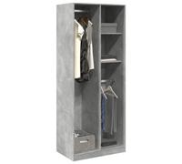 vidaXL Armadio Grigio Cemento 80x50x200 cm in Legno Multistrato