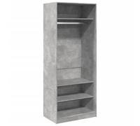 vidaXL Armadio Grigio Cemento 80x50x200 cm in Legno Multistrato, mobile portaoggetti, guardaroba, mobile per camera da letto, armadietto portaoggetti