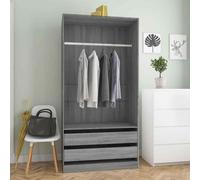 vidaXL Armadio Grigio Sonoma 100x50x200 cm in Legno Multistrato