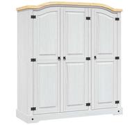 vidaXL Armadio in Legno di Pino Messicano Corona 3 Ante Bianco