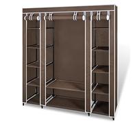 vidaXL Armadio in Tessuto con Scomparti e Aste 45x150x176 cm Marrone