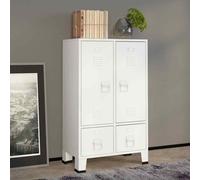 vidaXL Armadio Industriale Bianco 67x35x107 cm in Acciaio