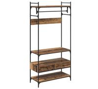 vidaXL Armadio Industriale in legno antico con finitura opaca, dimensioni 89 x 39 x 184,5 cm. Ha tanto spazio, con cassetti, manopole in acciaio e gambe nere. Perfetto per organizzare i vestiti in a