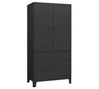 Armadio Industriale Nero 90x50x180 cm in Metallo