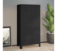 vidaXL Armadio Industriale Nero 90x50x180 cm in Metallo