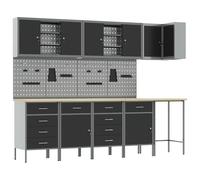 vidaXL Set di organizer per attrezzi industriali con pegboard e cassetti con cuscinetti a sfera per garage