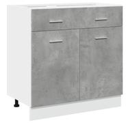 vidaXL Armadio Inferiore Cassetto Grigio Cemento 80x46x81,5Multistrato, Mobile da Cucina, mobiletto con cassetto, mobiletto, unità da Cucina