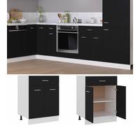 vidaXL Armadio Inferiore con Cassetto “Lyon” Nero 60x46x81,5 cm