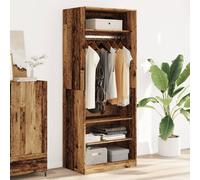 vidaXL Armadio Legno Antico 80x50x200 cm in Legno Multistrato, Mobile portaoggetti, Guardaroba, Mobile per Camera da Letto, armadietto portaoggetti