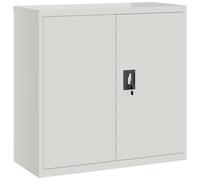 Armadio per ufficio a 2 ante 90 cm grigio in acciaio