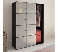 vidaXL Armadio Modulare con 9 Scomparti 37x115x150 cm Nero e Bianco