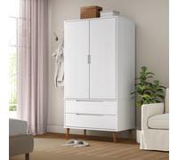 vidaXL Armadio MOLDE Bianco 90x55x175 cm in Legno Massello di Pino