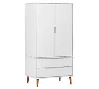 vidaXL Armadio MOLDE Bianco 90x55x175 cm in Legno Massello di Pino